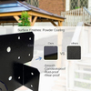 4Set(8pcs) Black T-Shaped Post To Beam Connector Roof Tie Bracket, Adjustable Cap , Steel Truss Header Hanger Support for Carports, Pavilions, Terraces (4X4)