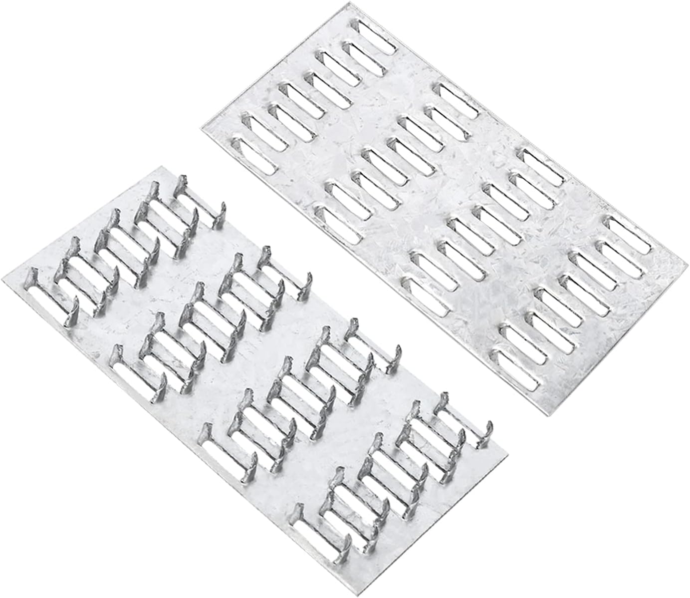 4x8 Inch Pronged Truss Mending Plates Galvanized Repair Tie Plates Bracket 1mm Thick Nail Teeth 8mm High for Roofing Wood Trusses Timber Connectors