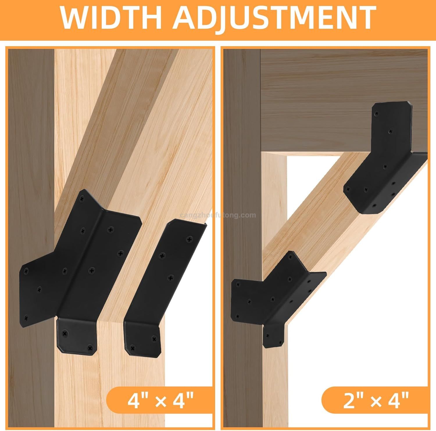 45-Degree Angle Bracket Adjustable Heavy Duty Connector Brace for 2x4 4x4 Post 45-Degree Pergola Support Brace for Pergola Gazebo Wood Post