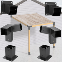 Pergola Kit with Brackets 15°Slanted Roof Pergola Bracket Kit Roof Wall Mount Extension Bracket Kit 4-Way Brackets for Pergolas