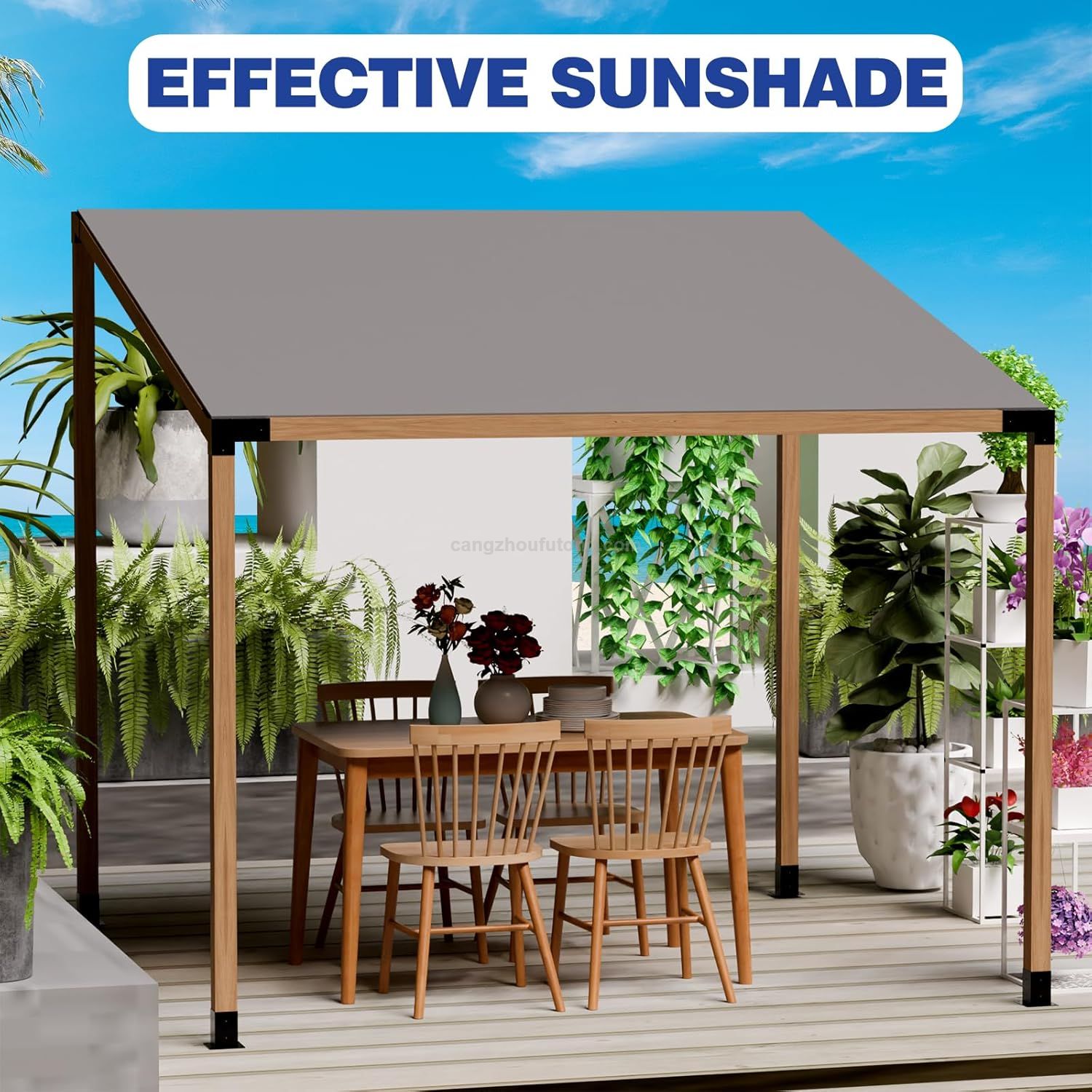 15° Slanted Roof Wall Mount 4x4 Pergola Bracket Kit DIY Pergola Angled 4x4 Wood Post 3way Bracket Gazebo Kit 