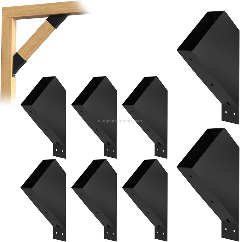 Heavy-Duty 45-Degree Angle Support Bracket for Pergola Powder Coated 2''x4'' Wood Posts Pergola Brackets