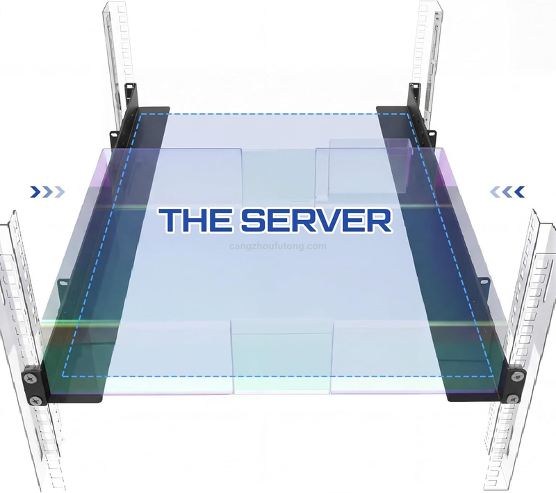 1U 19 inch Server Rack Rails 15-24 in Adjustable Depth Server Rack Rail for Universal 2&4-Post Rack Mount Rails 