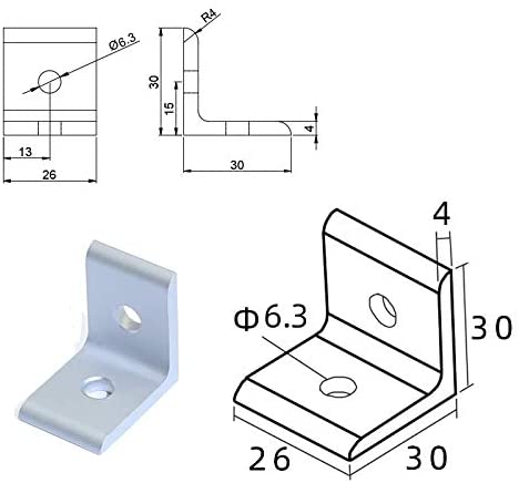 90 Degree Aluminum Angle Bracket