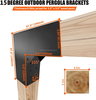 15° Slanted Roof Wall Mount 4x4 Pergola Bracket Kit DIY Pergola Angled 4x4 Wood Post 3way Bracket Gazebo Kit 