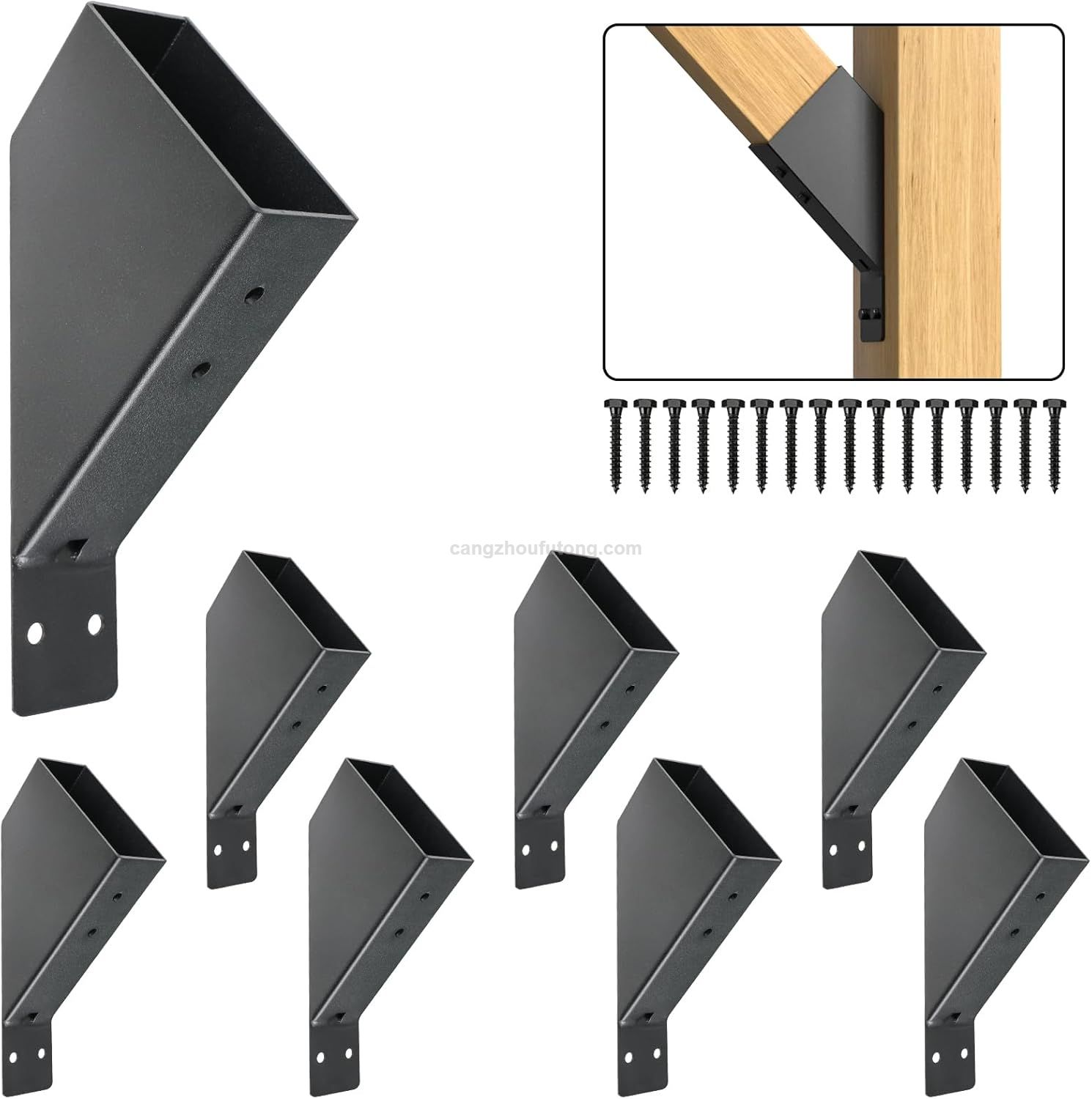 45-Degree Angle Bracket for Pergolas Gazebos Steel Reinforced Fits 2X 4 Lumber with Drainage Holes Pergola Bracket Kit
