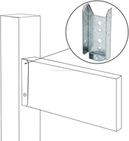 Galvanized Steel 2x4 Fence Bracket Deck Rail Bracket for Stair Fence Railing