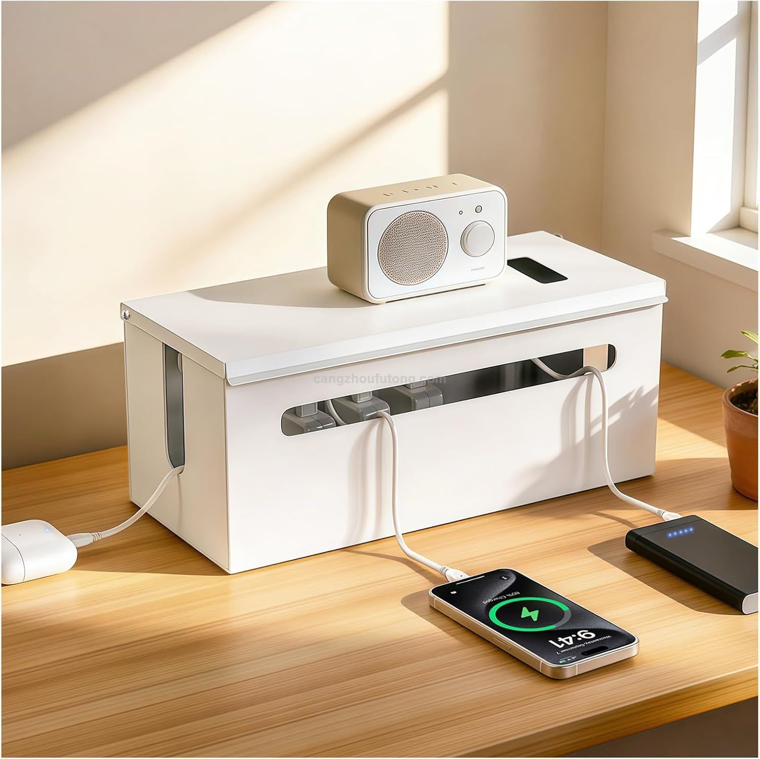 Cable Clips Hider Box Home Office Steel Floor Outlet Hiders Desk Cord Organizer Cover TV Wires Wire Storager