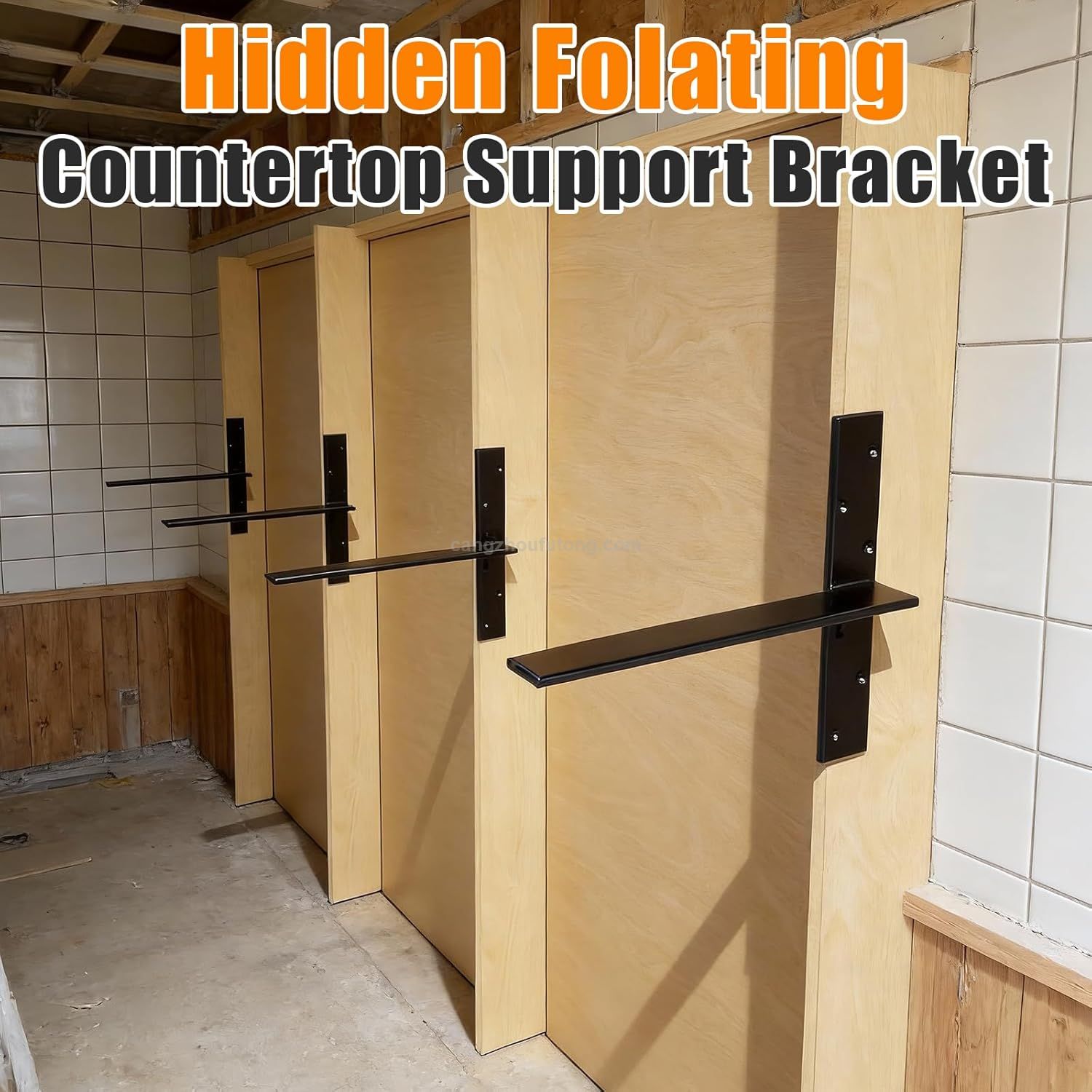 Free Hanging T Shelf Bracket Heavy Duty Steel Knee Wall Hidden Granite Countertop Support Floating Bracket