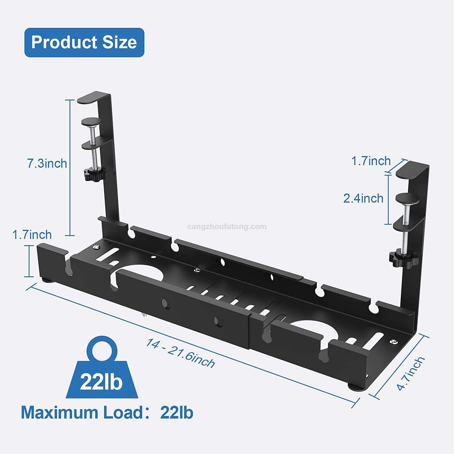 Under Desk Cable Management Tray No Drill Steel Cable Tray Organizers Wire Management Tray 