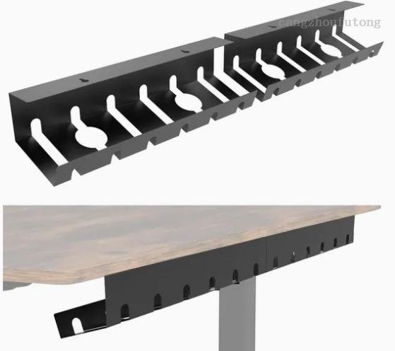 Minimalist Under-Table Cable Organizer – Powder-Coated Steel Desk Cable Duct