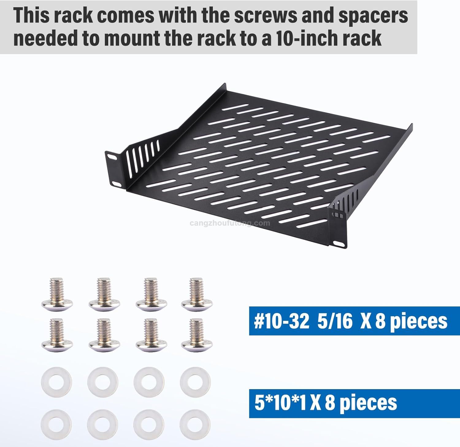 1U Server Rack Shelf 7.87" Depth Vented Rack Mount Cantilever Tray for 10 Inch Network Equipment Rack Cabinet DeskPi RackMate T1/T0 Server Cabinet