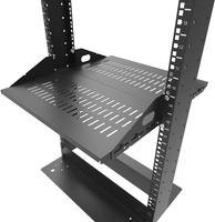 2U Cantilever Server Shelf Rack Mount-19 Inch 2 Piece Set Center Weighted for AV/Data Equipment Enclosure