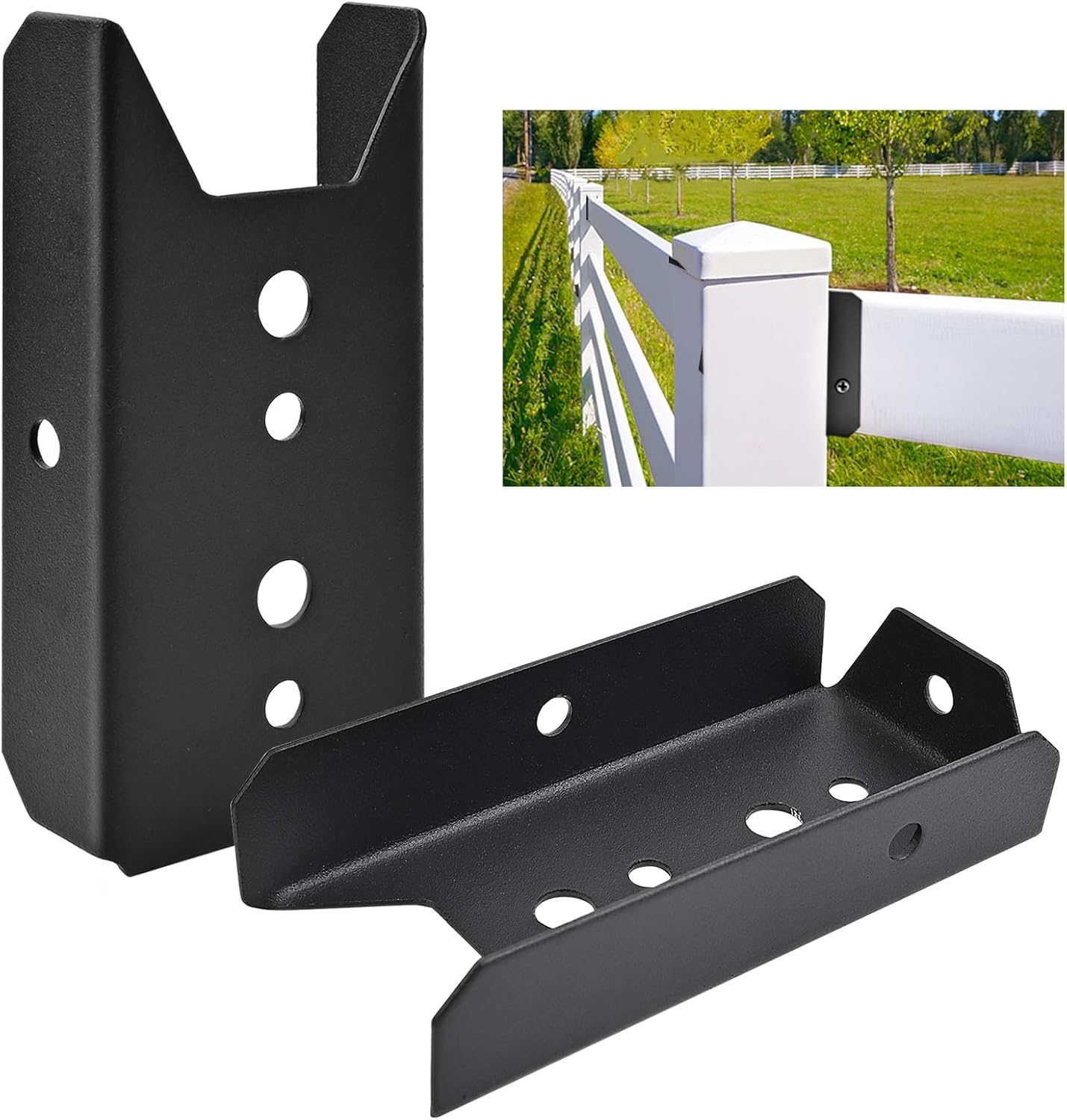 2x4 Deck Railing Brackets Steel Black Powder Coated Fence Rail Connectors