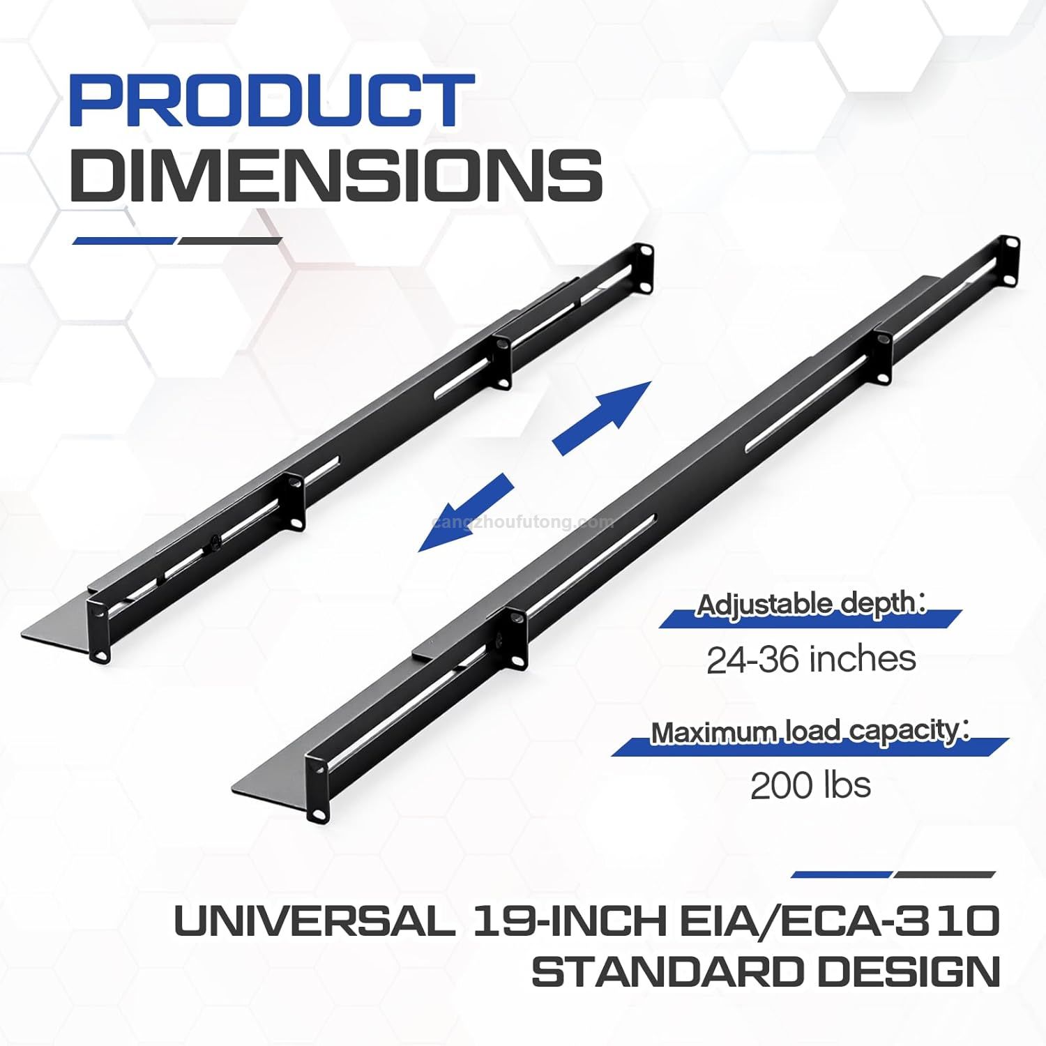 1U Rack Mount Rails Universal 4 Post Server Rack Rail Shelf 24-36 Inch Adjustable Depth for Computer Cabinets Network Equipment 
