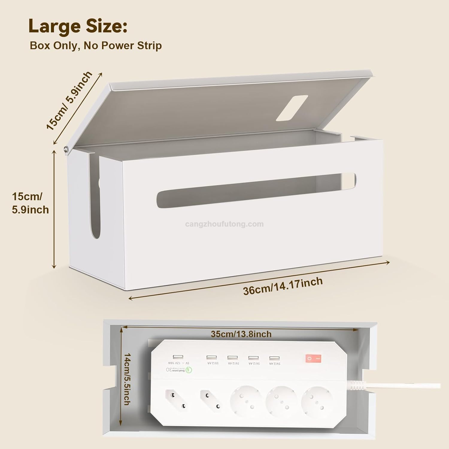 Home Office Metal Cable Management Box Large Cable Organizer Box Power Strip Box for Electrical Cord Hiding