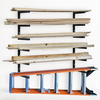 Wall Mount Heavy Duty Metal Shelf with 6-Level Wood Organizer Lumber Storage Rack 