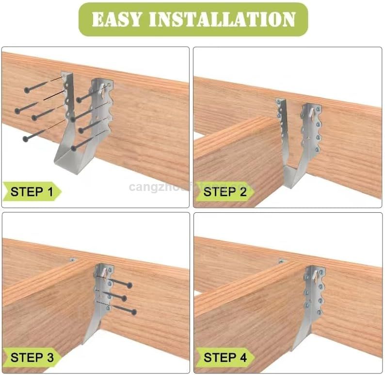 LU26 Black Face Mount Joist Hangers for Rafter Hurricane Ties Joist Hangers, Tie Brackets for Floor Deck And Ceiling Trusses