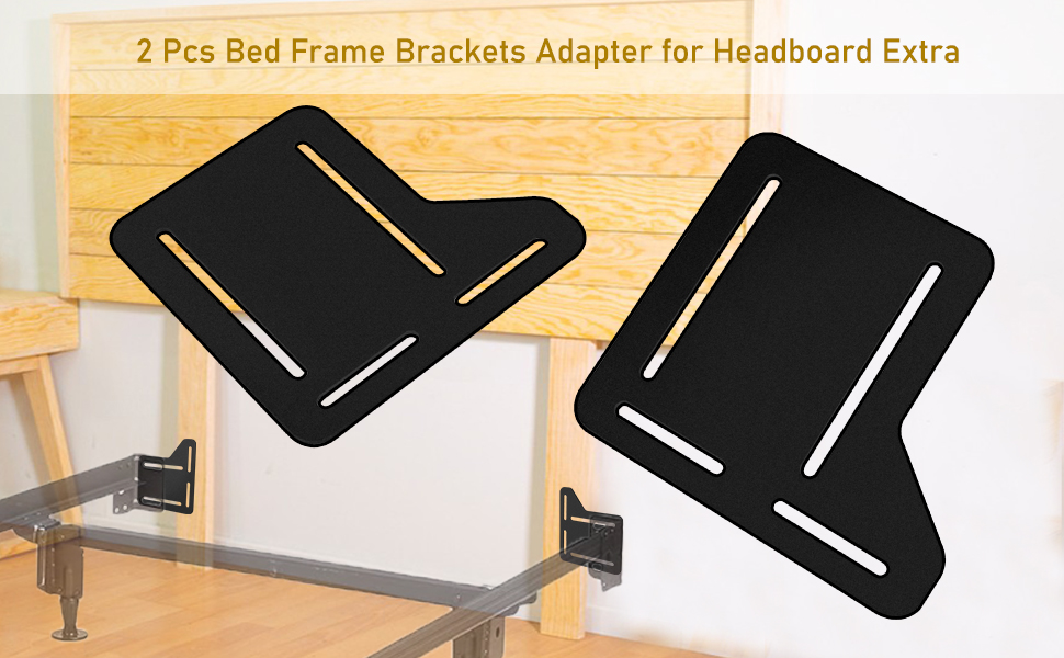 Headboard Adapter Kit (Set of 2), Heavy Duty Metal Modification Plates for Bed Frame To Headboard,