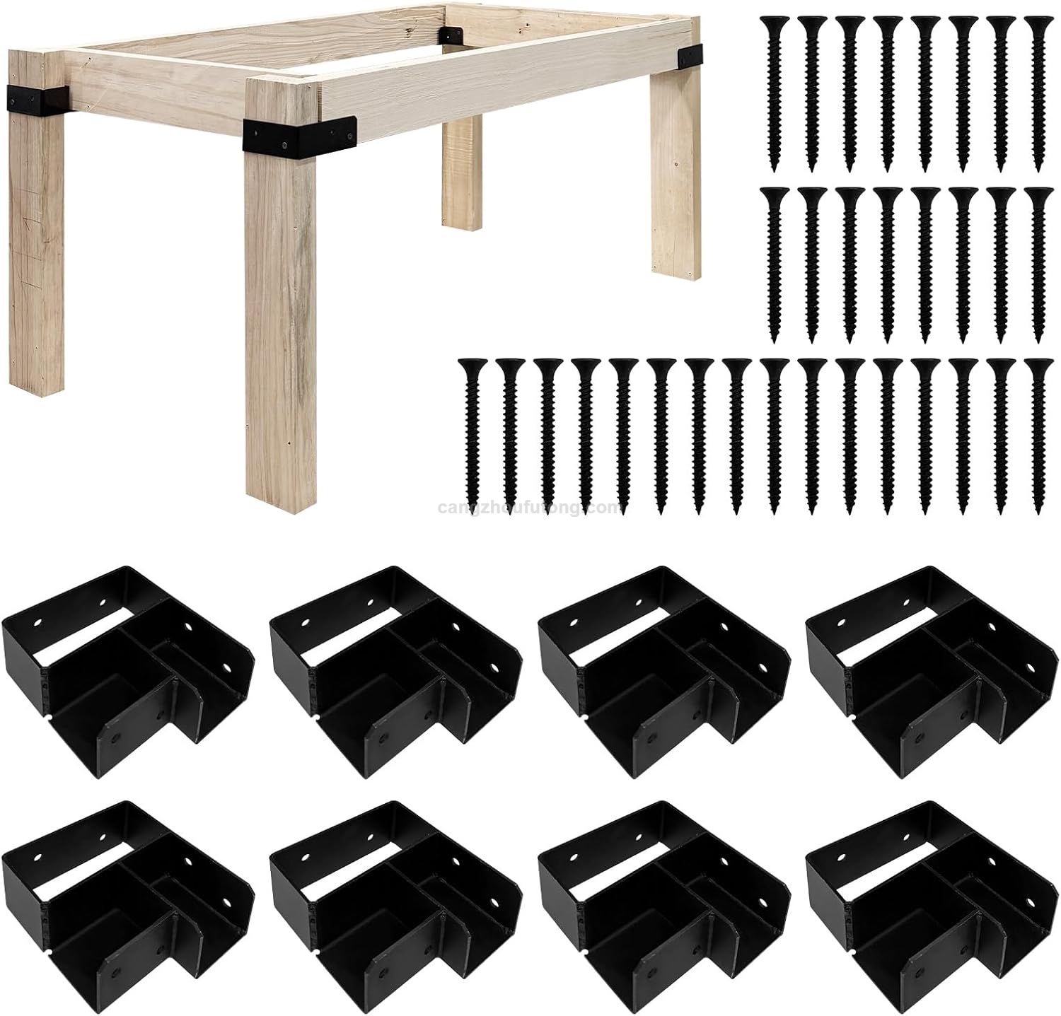 Heavy Duty Iron Workbench Brackets Kit Leg Frame Braces 4x4 2x4 Lumber DIY Table Building Kit Table Shelving Garage Storage