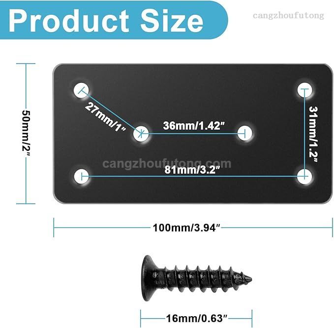  Metal Flat Straight Brace Bracket, 4'' X 2'' (L X W) Stainless Steel Mending Plate, Joining Bracket Wood Connectors for Furniture Corner Braces with Screws