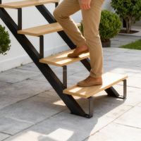 Steel Stair Riser 1-Step Steel Stair Stringer for Outdoor Steps Steel Stair Riser with 1/2/3/4/5/6/7 Steps