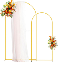 Metal Arch Backdrop Stand Set of 3 Wedding Arch Stand 7.2FT & 6.6FT & 6FT Arched Backdrop Frame for for Wedding Ceremony