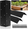 Steel Raised Garden Bed Corner Brackets for 10"-24" Height Wood Frame Bed