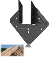 Heavy Duty Black Hurricane Ties for Rafters Roofing Straps Truss Hangers Brackets Powder Coated
