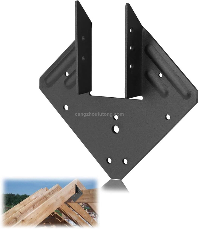 Heavy Duty Black Hurricane Ties for Rafters Roofing Straps Truss Hangers Brackets Powder Coated