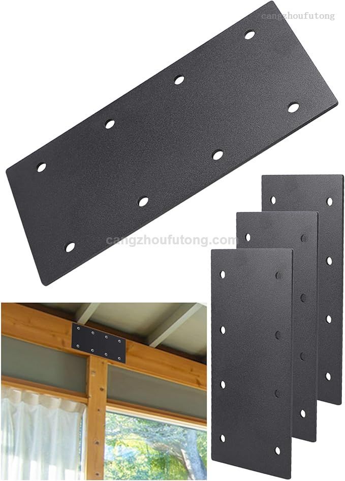  Metal Flat Straight Brace Bracket, 4'' X 2'' (L X W) Stainless Steel Mending Plate, Joining Bracket Wood Connectors for Furniture Corner Braces with Screws