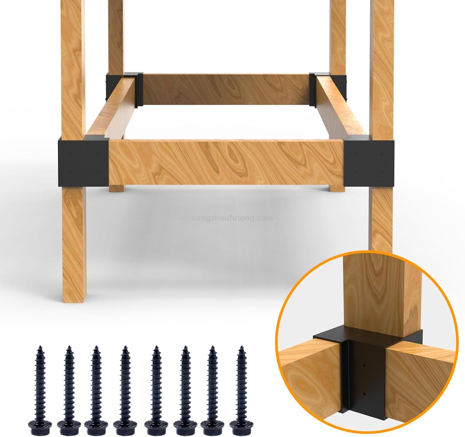 Heavy Duty Powder Coated Workbench Bracket Kit 4 Pcs Right Angle Corner Brackets DIY Custom Workbenches Tables