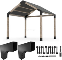 30° Angle Slant Pergola Bracket Kits 2-Way L-Shaped Slant Roof Post Brackets for 4"x4" Lumber