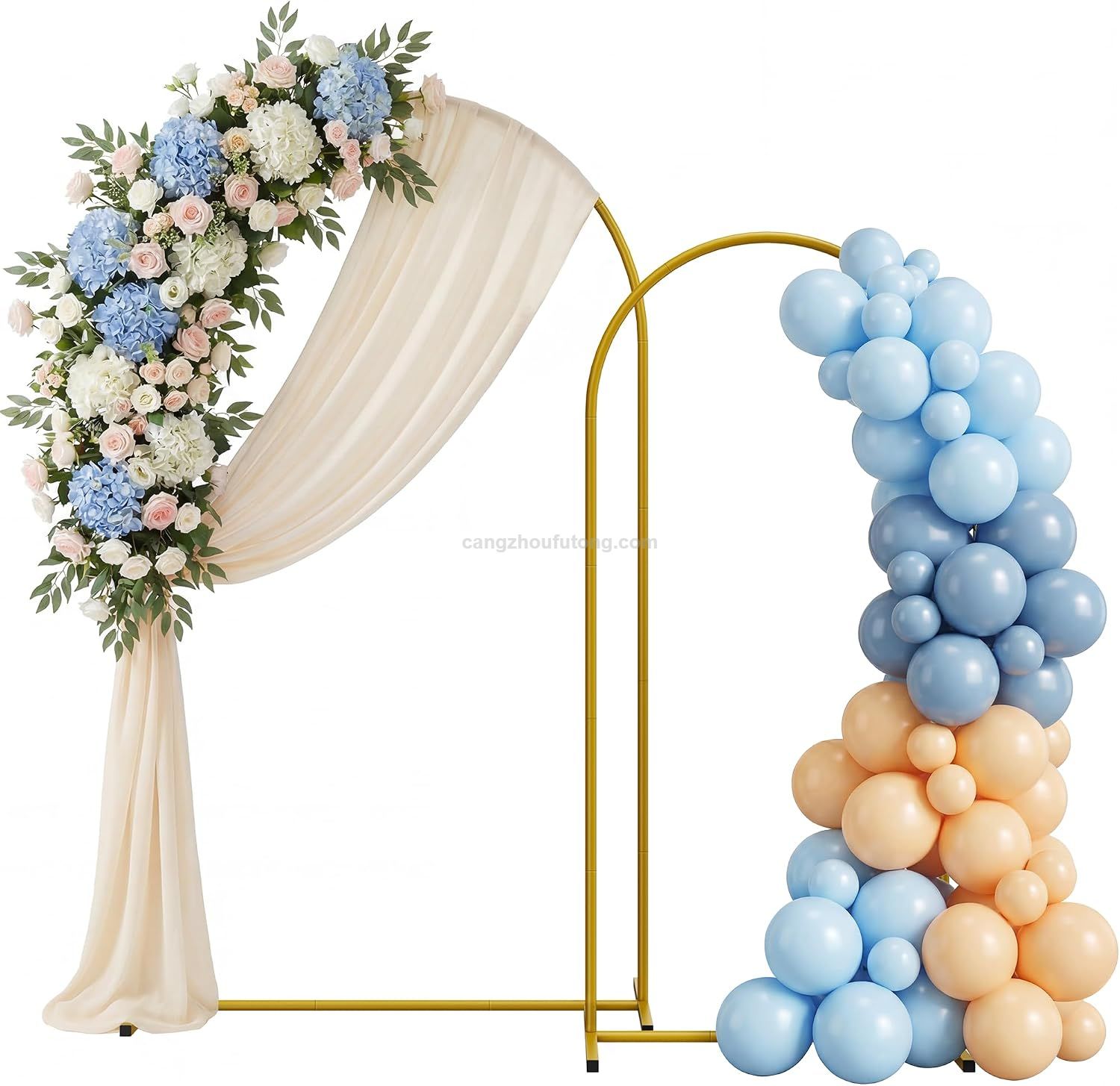 Metal Arch Backdrop Stand Set of 3 Wedding Arch Stand 7.2FT & 6.6FT & 6FT Arched Backdrop Frame for for Wedding Ceremony