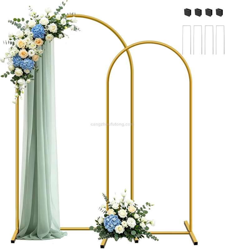 Wedding Arch Backdrop Stand And Cover Set of 2