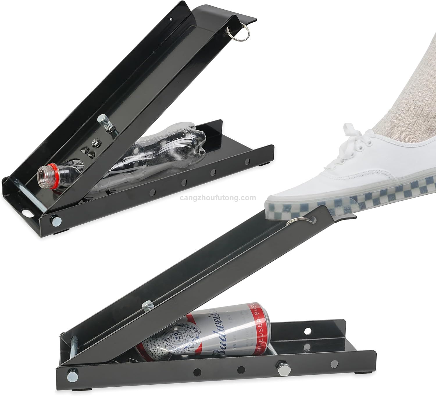 Metal No Wall Mounting Can Crusher 12 & 16 Oz. Folding Flat Easy Storage for Trash Beer Soda Waste