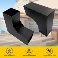 4"x4" L-Shaped Pergola Bracket 2-Way Woodwork Bracket for Indoor Outdoor Wood Post Structures