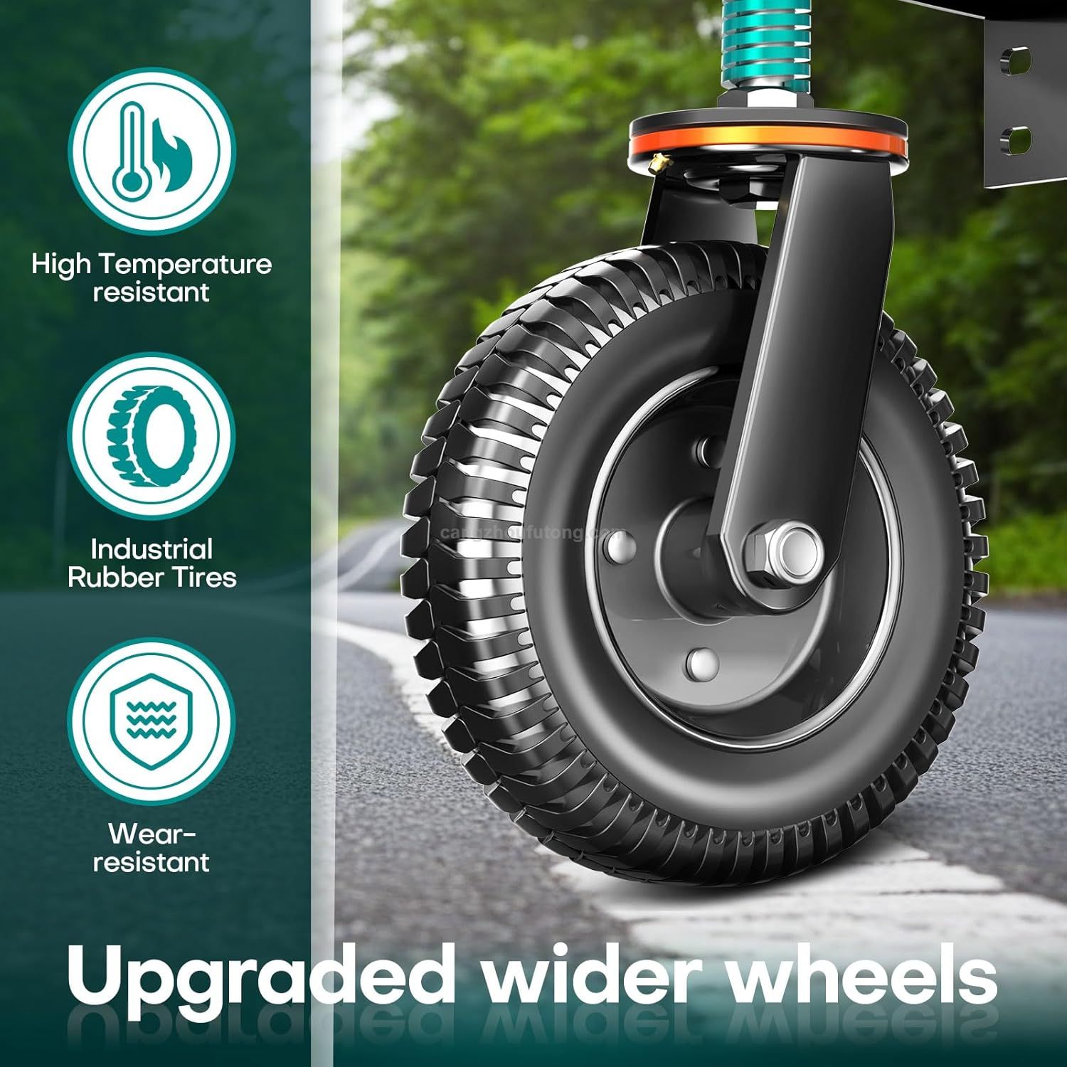 8 Inch Heavy Duty Gate Wheel Spring Loaded Caster with 360 Rotation for Metal And Wooden Gates
