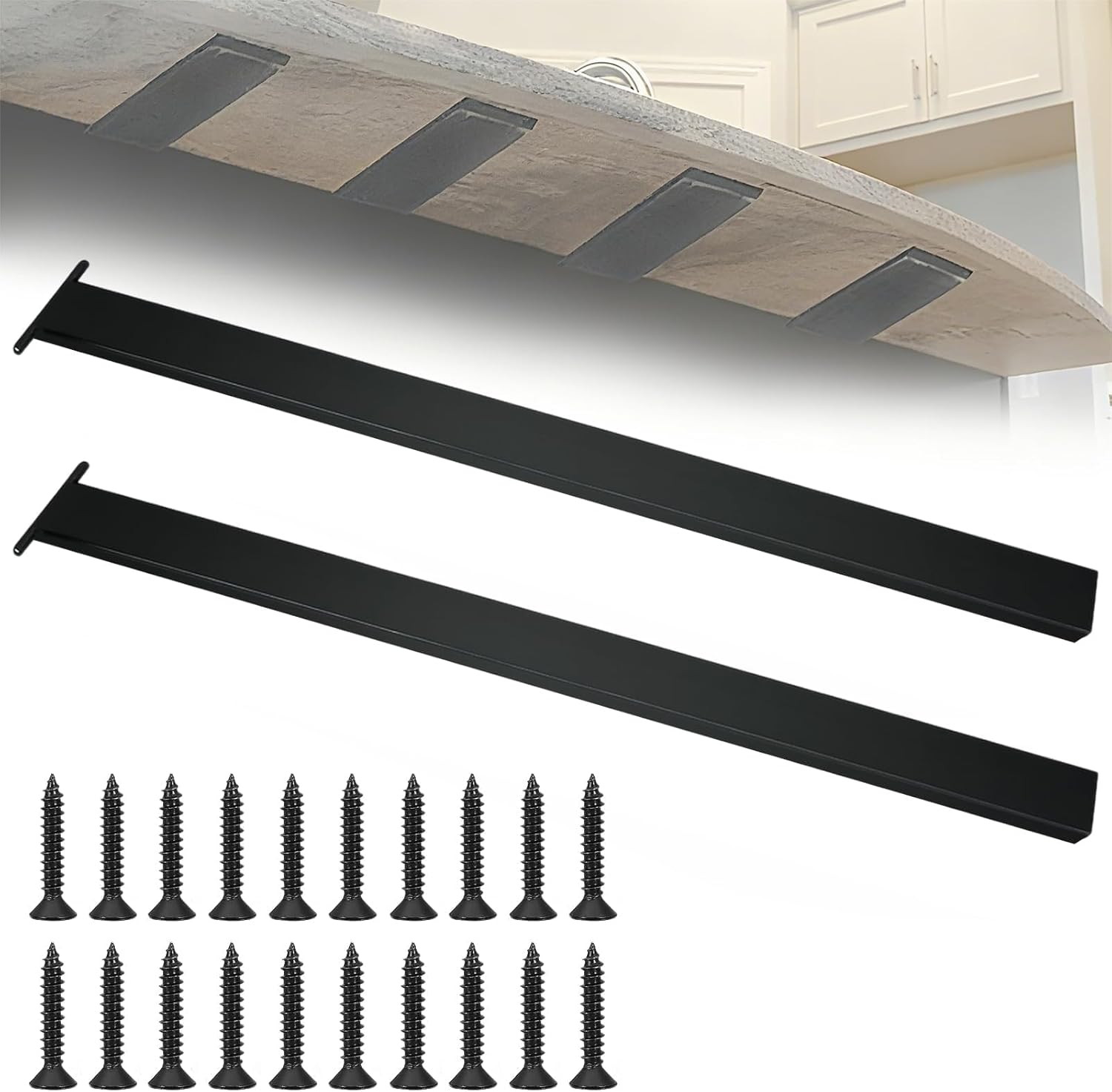 Hidden Island Countertop Support Bracket Heavy Duty Iron Powder Coated Standard Floating for Kitchen Island