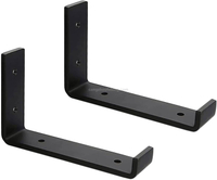 Heavy Duty L Shape Shelf Brackets Black Industrial Metal Scaffold Board Shelf Bracket for Wall Mounted Shelves