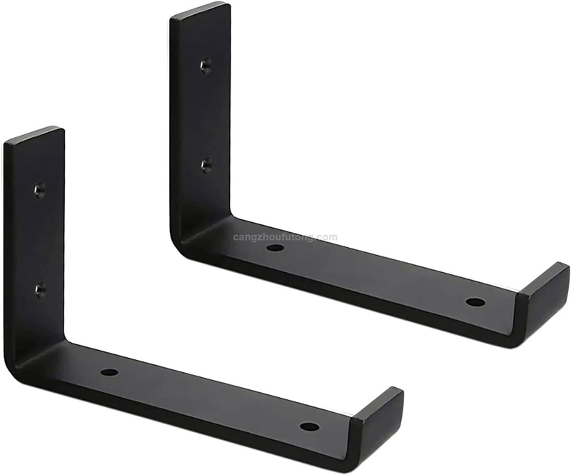 Heavy Duty L Shape Shelf Brackets Black Industrial Metal Scaffold Board Shelf Bracket for Wall Mounted Shelves