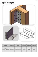 Split Hanger Suitable for Various Widths of Timber Beam