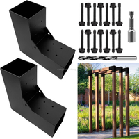L-Shaped Pergola Brackets 2-Way Angle Corner Bracket for 4"x4" Indoor Outdoor Wood Beam Bracket
