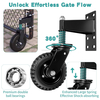 Fence Gate Wheel 360 Degree Rotation Solid Rubber Tire Spring Loaded Heavy Duty Gate Caster