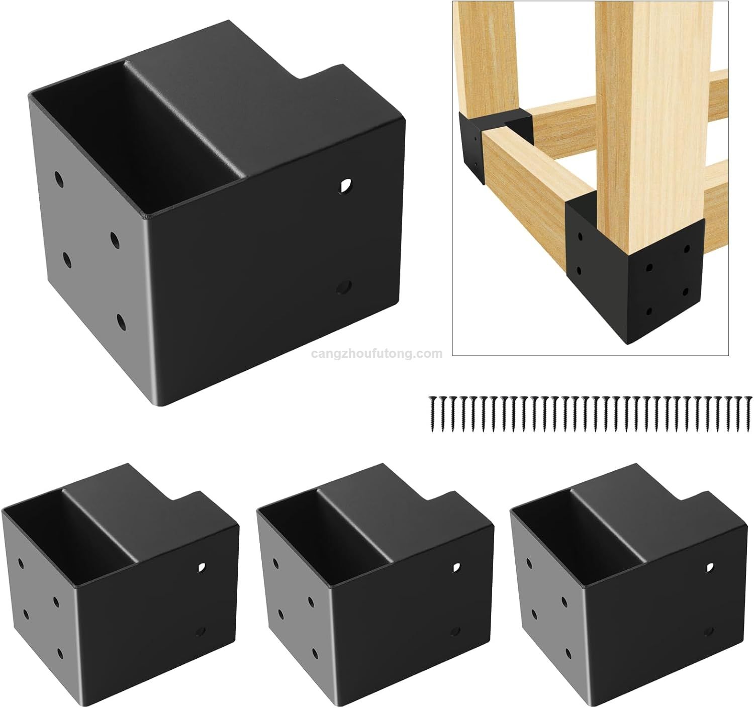Heavy Duty Powder Coated Workbench Bracket Kit 4 Pcs Right Angle Corner Brackets DIY Custom Workbenches Tables