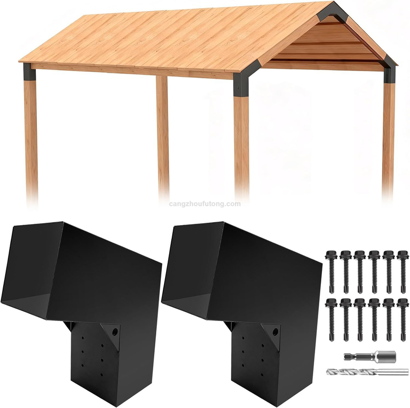 30° Angled Pergola Roof Brackets L-Shaped Slant Post Brackets for Outdoor Pergola Proch Passageway