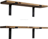 Heavy Duty Black Powder Coated Industrial Rustic Metal Wall Shelf Brackets for Scaffold Boards