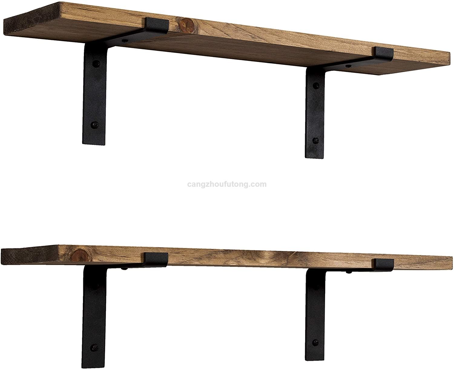 Heavy Duty Black Powder Coated Industrial Rustic Metal Wall Shelf Brackets for Scaffold Boards