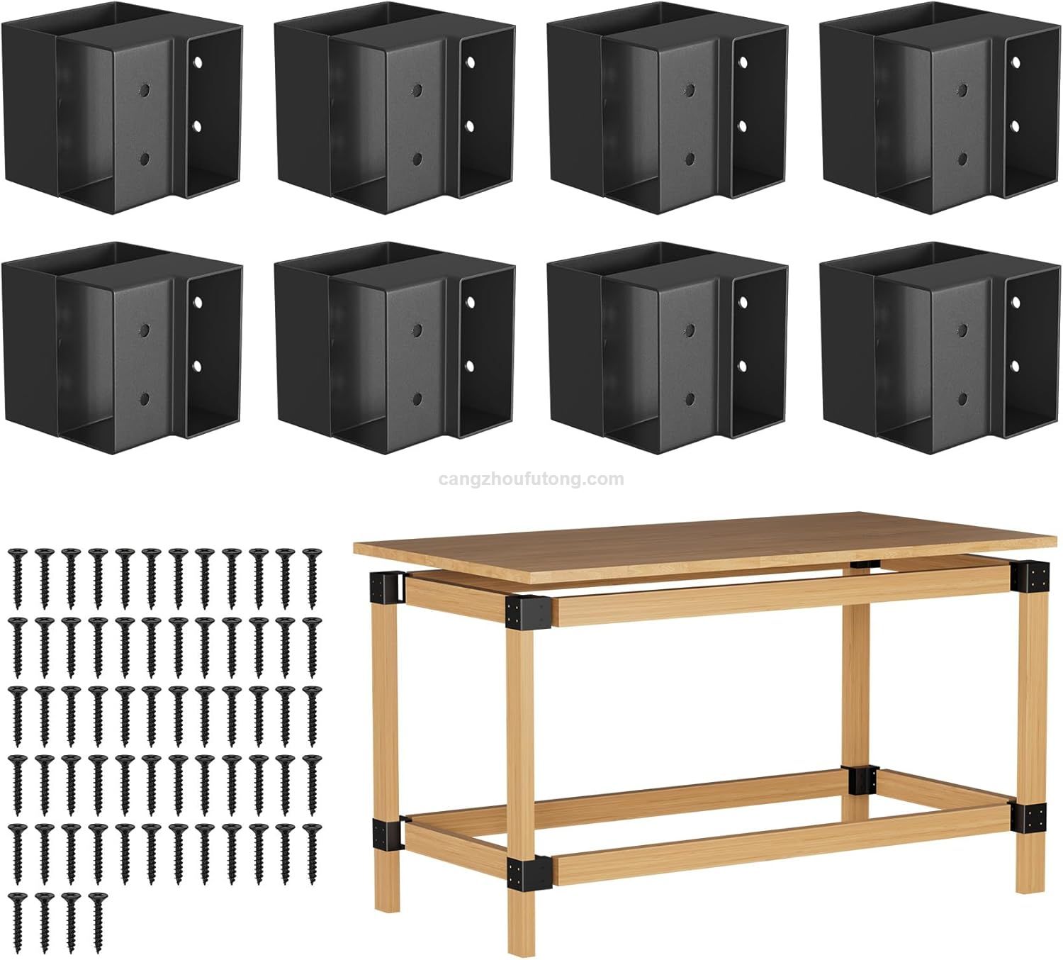 Heavy Duty Workbench Bracket Kit 3-Way Right Angle Corner Brackets for Workbenches,Garage Shelves,DIY Woodworking Projects