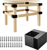 Heavy Duty Steel Workbench Bracket Kit 4-Pack 3-Way Right Angle Corner Brackets Screws for 2x4 Wood